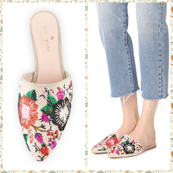 floral mule shoes